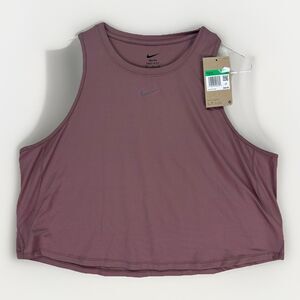 Nike Women's One‎ Classic Dri-FIT Cropped Tank Top Size XL Mauve |FN2845-208|